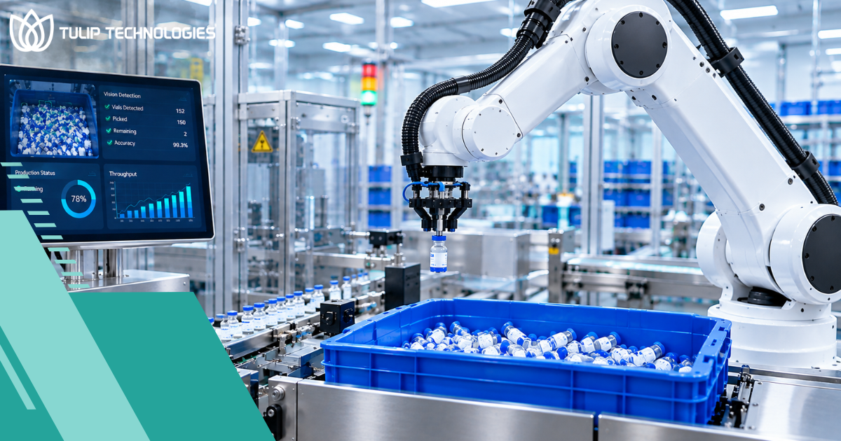 Bin Picking & SAED for Pharma: How Tulip Delivers a Zero-Touch Production Environment Bin Picking & SAED for Pharma: How Tulip Delivers a Zero-Touch Production Environment